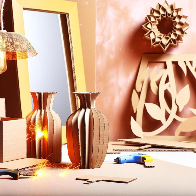 Creative cardboard crafts for home décor.