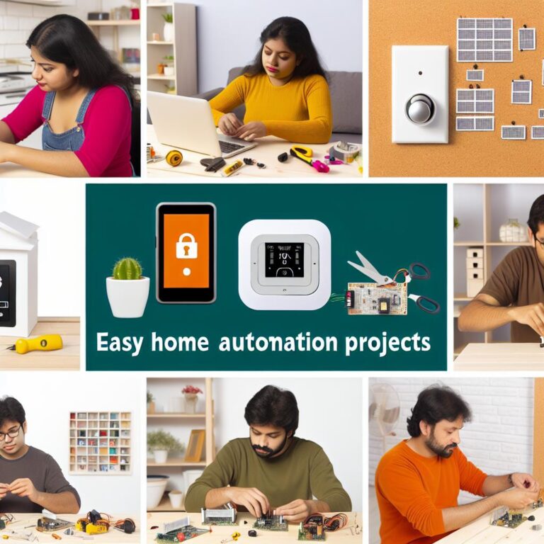 Diverse group working on home automation projects.